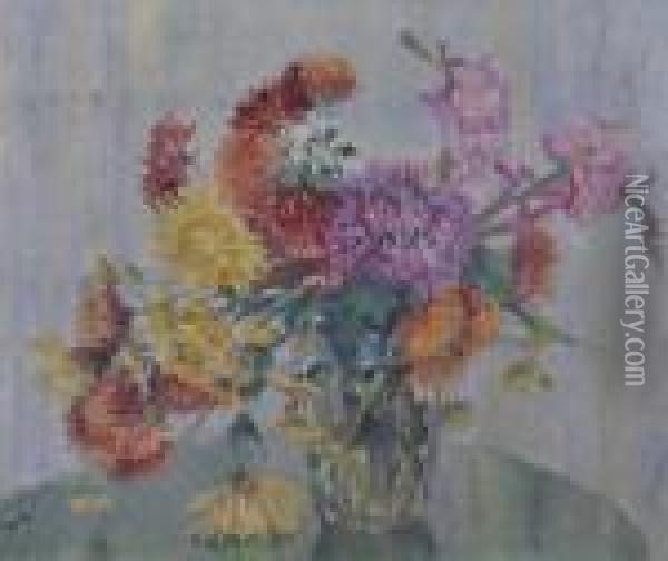 American Chrysanthemums Oil Painting - Edward Alfred Cucuel