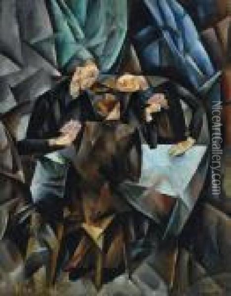 The Card Players Oil Painting - Vera Rockline