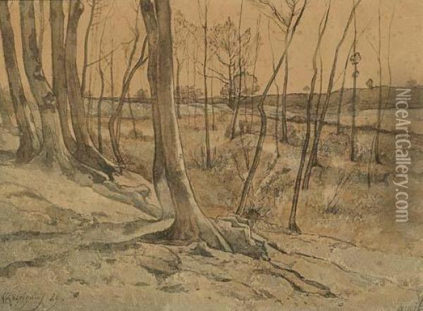Paysage. 1889 Oil Painting - Henri-Joseph Harpignies