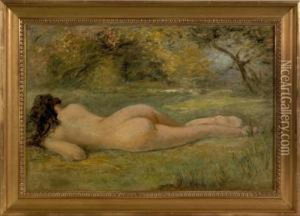 Nude In A Landscape Oil Painting - Albert B. Insley