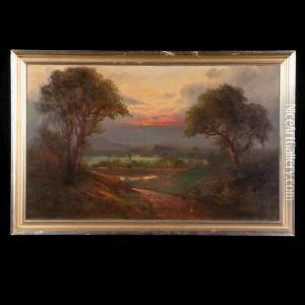 Sunset Landscape Oil Painting - John Joseph Englehardt