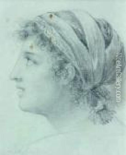 Femme De Profil Oil Painting - Anne-Louis Girodet de Roucy-Triosson