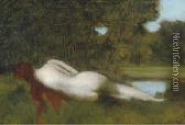 Reclining Nude Oil Painting - Jean-Jacques Henner