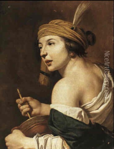 A Rommei-poi Player Oil Painting - Jan Van Bijlert