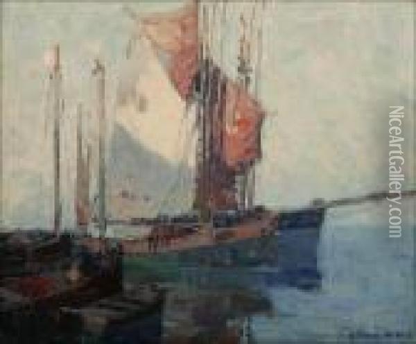 Brittany Boats Oil Painting - Edgar Alwin Payne