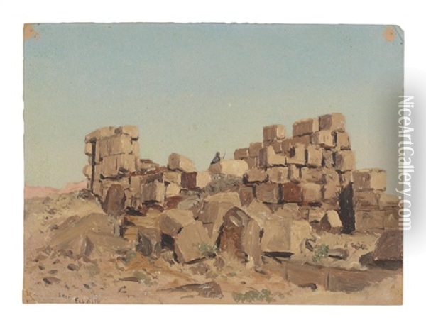 Building Ruin, Egypt Oil Painting - Lockwood de Forest