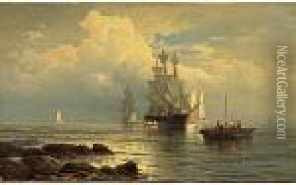 Approaching Storm At Sea Oil Painting - Edward Moran