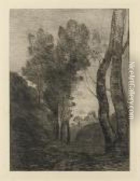 Environs De Rome (delteil 6) Oil Painting - Jean-Baptiste-Camille Corot