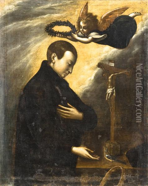 San Luigi Gonzaga In Preghiera Oil Painting - Orsola Maddalena Caccia