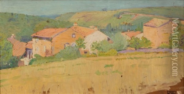 Maisons Dans La Colline Oil Painting - Hippolyte Petitjean