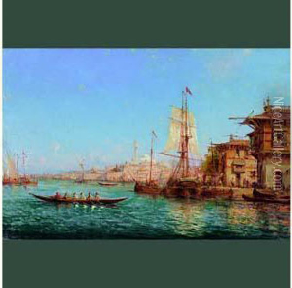 Embarcation A Istanbul Oil Painting - Henri Malfroy