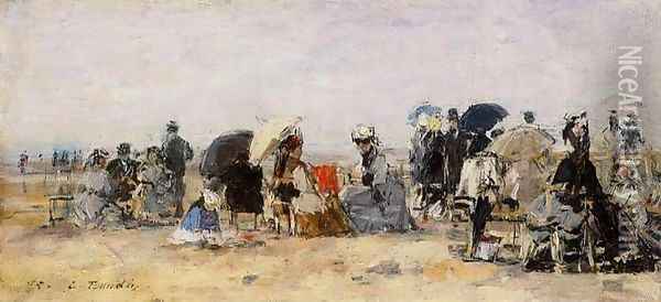 Beach Scene 1875 Oil Painting - Eugene Boudin