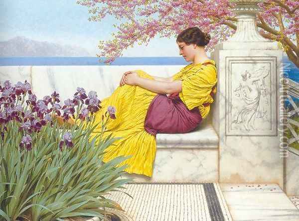 Under The Blossom That Hangs On The Bough Oil Painting - John William Godward