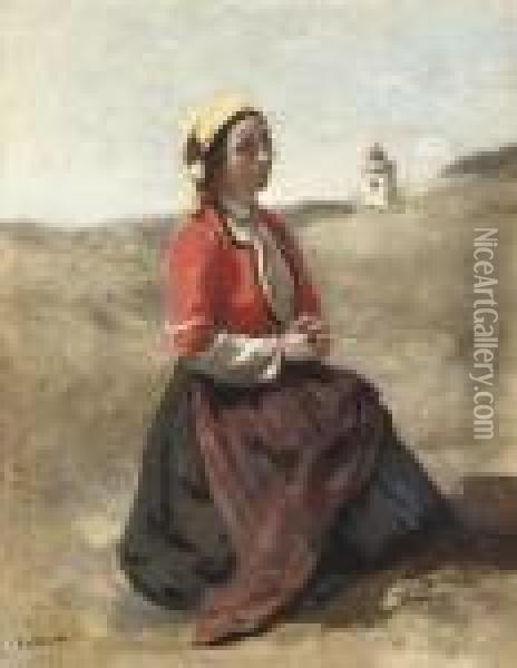 La Bretonne En Priere Oil Painting - Jean-Baptiste-Camille Corot