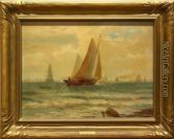 Harbor Scene Study Oil Painting - Edward Moran