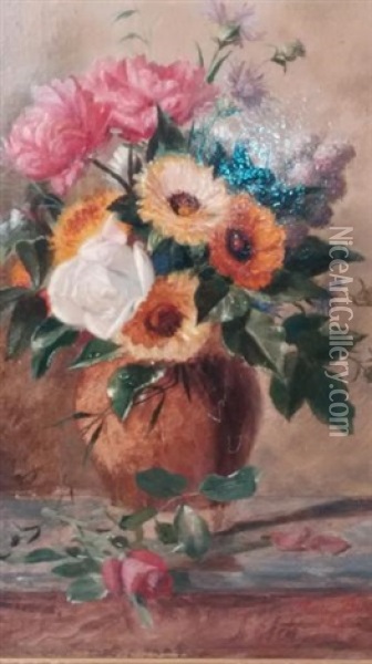 Bouquet De Fleurs Oil Painting - Marc Laurent Bruyas
