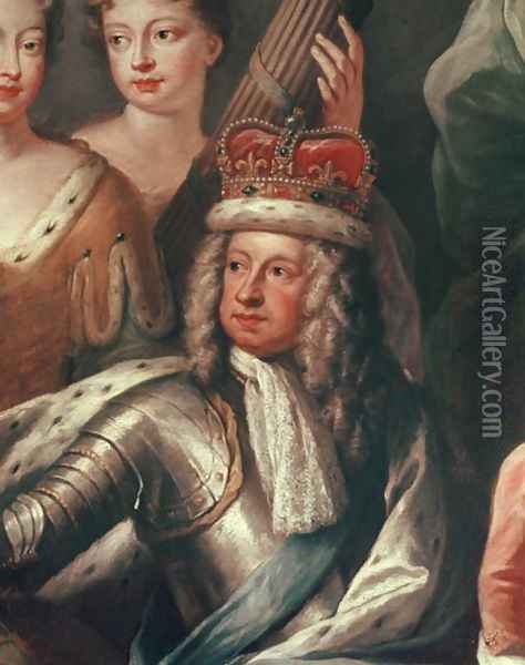 Detail of George I from the Painted Hall, Greenwich Oil Painting - Sir James Thornhill