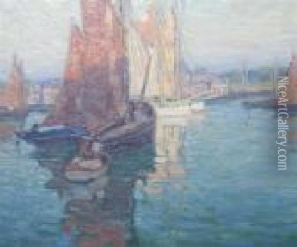 Brittany Boats Oil Painting - Edgar Alwin Payne