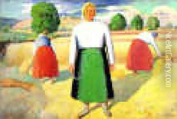 The Reapers Oil Painting - Kazimir Severinovich Malevich