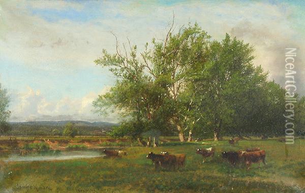 Farmington Meadows, Farmington, Ct Oil Painting - James Dougal Mac Hart