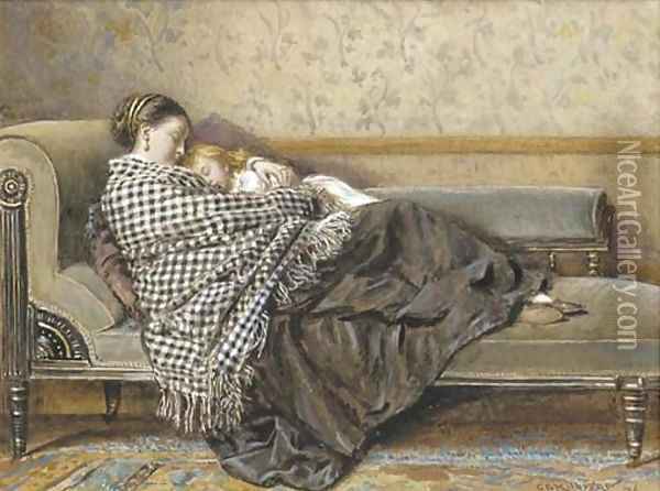 The afternoon rest Oil Painting - George Goodwin Kilburne