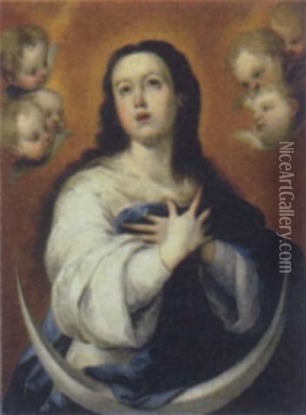 Virgin In Glory Oil Painting - Bartolome Esteban Murillo