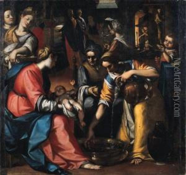 La Nascita Della Vergine Oil Painting - Giovanni Battista Paggi