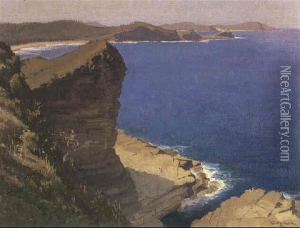 Headland, Terrigal Oil Painting - Elioth Gruner