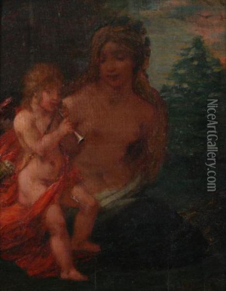 Nymph And Infant Bacchus Oil Painting - Ignace Henri Jean Fantin-Latour