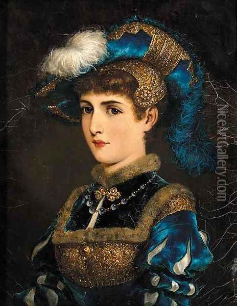 Portrait of a lady Oil Painting - German School