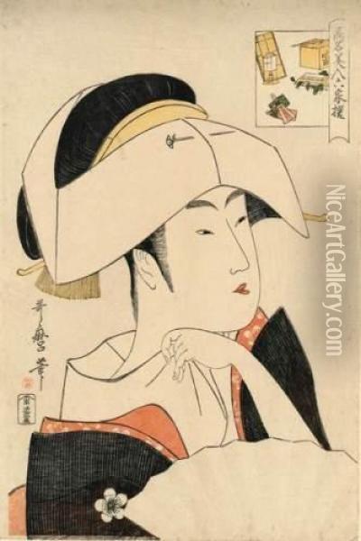 Portrait De La Chanteuse Celebre Tomimoto Toyohina Oil Painting - Kitagawa Utamaro