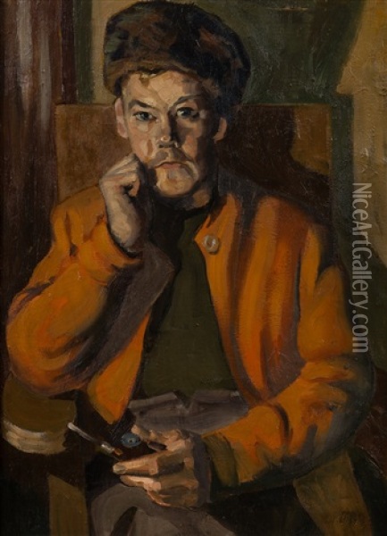 Portrait Of Rudolf Ahonius Oil Painting - Akseli Valdemar Gallen-Kallela