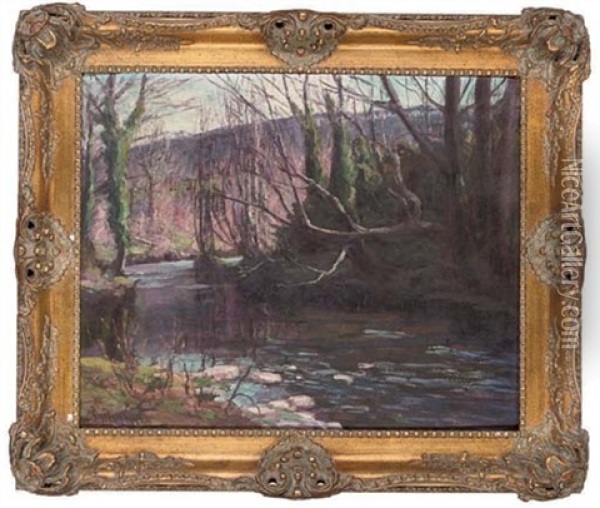 The Lyn, Above Brendon, Exmoor Oil Painting - Henry William Phelan Gibb