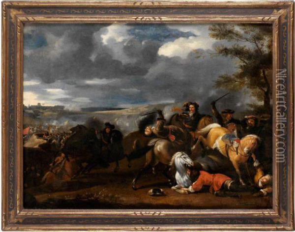 Bataljscen Oil Painting - Jan von Huchtenburgh