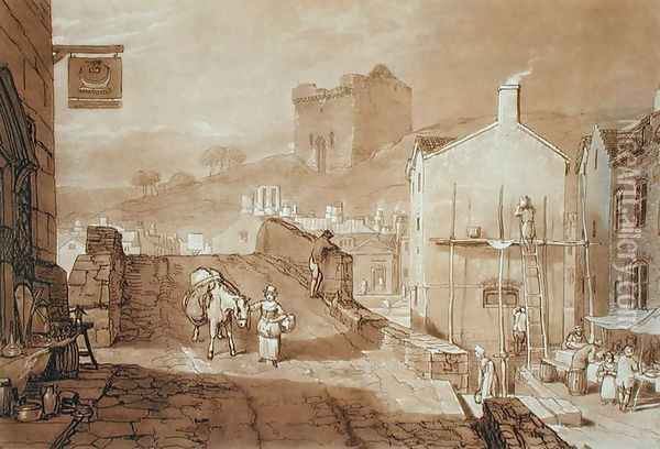 Morpeth, Northumberland, engraved by Charles Turner 1773-1857 published 1808 Oil Painting - Joseph Mallord William Turner