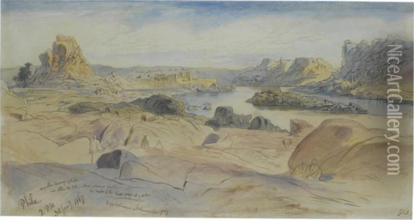 Philae, Egypt Oil Painting - Edward Lear