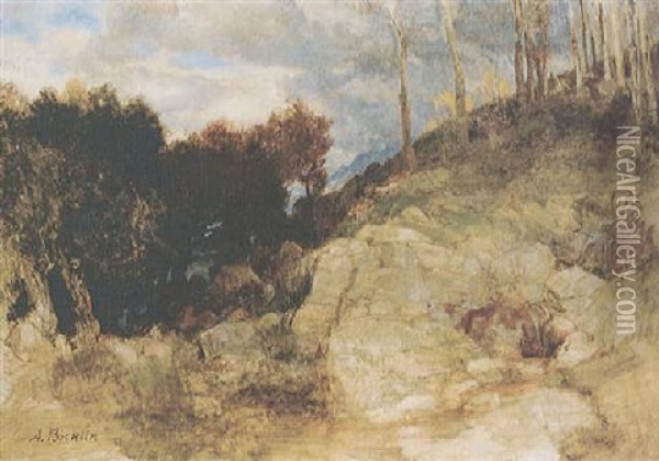 Landschaft Zu Einer Jagd Der Diana Oil Painting - Arnold Boecklin