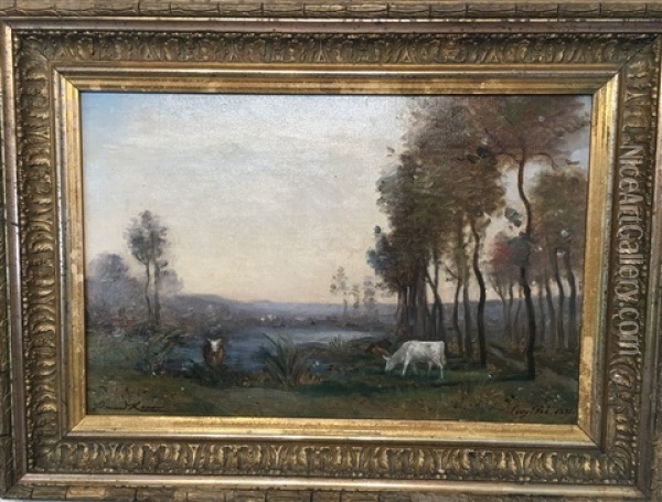 Vues De Honfleur Et De Ses Environs (4 Works) Oil Painting - Charles Edmond Renault