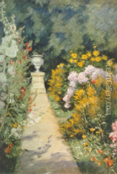 Jardin A Sidi Bou Said Oil Painting - Albert Aublet