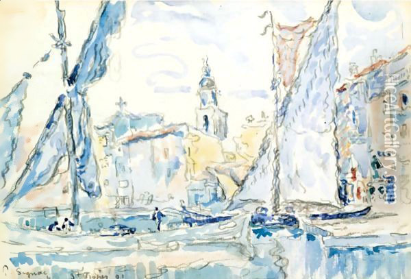 St Tropez Oil Painting - Paul Signac