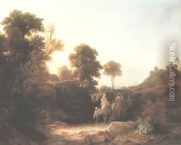 Caravan c. 1855 Oil Painting - Jozsef Molnar