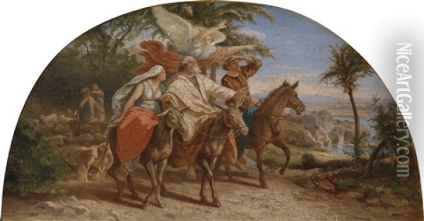 Abrahams Einzug In Das Gelobte Land (study) Oil Painting - Franz Ittenbach
