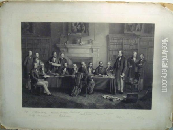 Marlborough, Disraeli, Walpole, Darby Etc. Oil Painting - Henry Richard, Hon. Graves