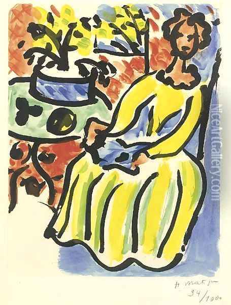 Marie-Jose en robe jaune Oil Painting - Henri Matisse