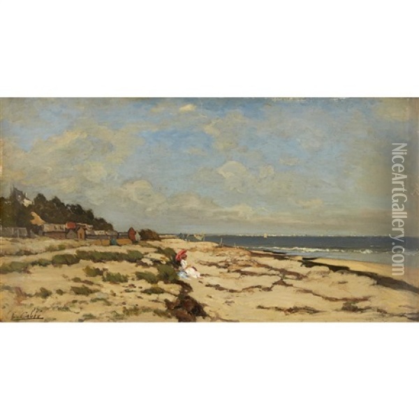 Beach Scene Oil Painting - Louis Alexandre Cabie