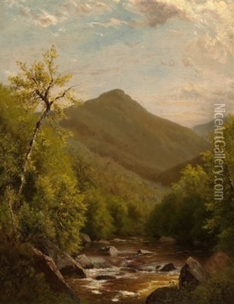 A Mountain Stream Oil Painting - Richard William Hubbard