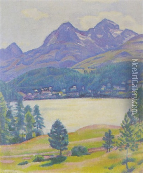 Am St. Moritzer See Oil Painting - Emil Cardinaux