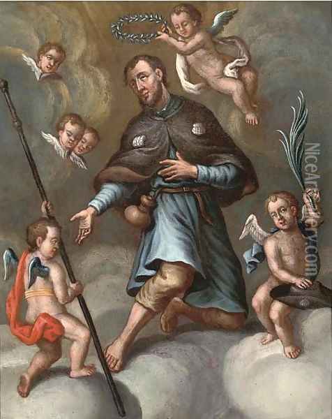 Saint James the Greater Oil Painting - Spanish School
