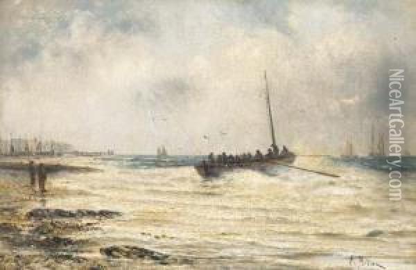 Setting Out To Sea Oil Painting - Edwin Fletcher