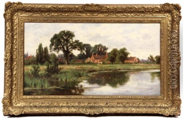 The Kennet, Midgham, Berks Oil Painting - Henry H. Parker